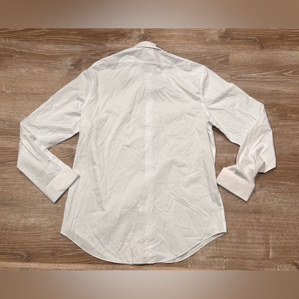 Cotton Herringbone Slim Fit Dress Shirt - Picture 7 of 8